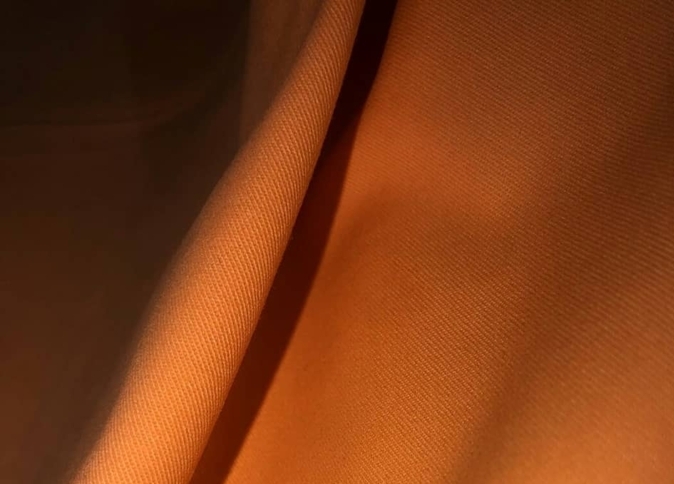 orange polycotton fabric