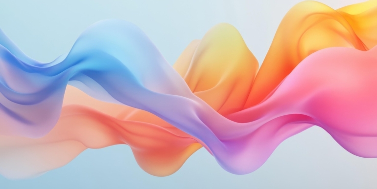 Silk pieces , pink blue orange